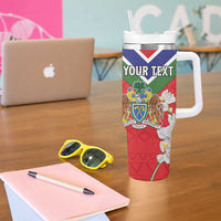 Personalized Gambia Tumbler With Handle Coat Of Arms White Variety Orchid