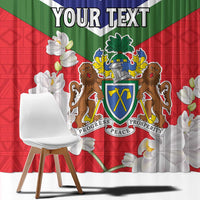 Personalized Gambia Window Curtain Coat Of Arms White Variety Orchid
