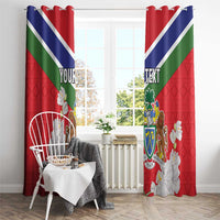 Personalized Gambia Window Curtain Coat Of Arms White Variety Orchid