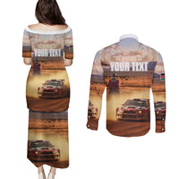 Personalized Kenya Rally Couples Matching Puletasi and Long Sleeve Button Shirt Road To Champions