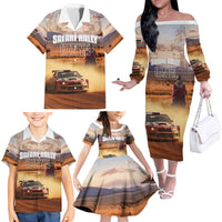 Personalized Kenya Rally Family Matching Off The Shoulder Long Sleeve Dress and Hawaiian Shirt Road To Champions