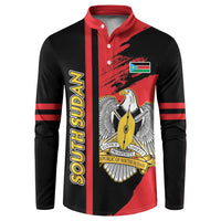 Personalized South Sudan Button Sweatshirt Coat Of Arms - Sporty Style