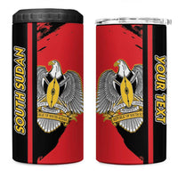 Personalized South Sudan 4 in 1 Can Cooler Tumbler Coat Of Arms - Sporty Style