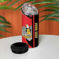 Personalized South Sudan 4 in 1 Can Cooler Tumbler Coat Of Arms - Sporty Style