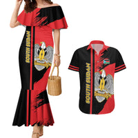 Personalized South Sudan Couples Matching Mermaid Dress and Hawaiian Shirt Coat Of Arms - Sporty Style