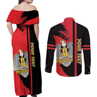 Personalized South Sudan Couples Matching Off Shoulder Maxi Dress and Long Sleeve Button Shirt Coat Of Arms - Sporty Style
