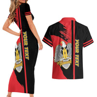 Personalized South Sudan Couples Matching Short Sleeve Bodycon Dress and Hawaiian Shirt Coat Of Arms - Sporty Style