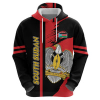 Personalized South Sudan Hoodie Coat Of Arms - Sporty Style