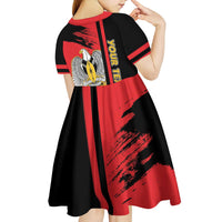 Personalized South Sudan Kid Short Sleeve Dress Coat Of Arms - Sporty Style