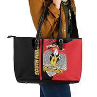 Personalized South Sudan Leather Tote Bag Coat Of Arms - Sporty Style
