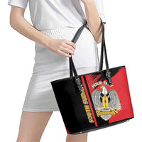 Personalized South Sudan Leather Tote Bag Coat Of Arms - Sporty Style