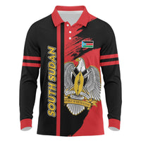 Personalized South Sudan Long Sleeve Polo Shirt Coat Of Arms - Sporty Style