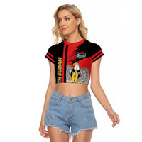 Personalized South Sudan Raglan Cropped T Shirt Coat Of Arms - Sporty Style