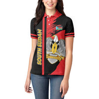 Personalized South Sudan Women Polo Shirt Coat Of Arms - Sporty Style