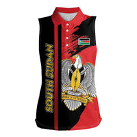 Personalized South Sudan Women Sleeveless Polo Shirt Coat Of Arms - Sporty Style