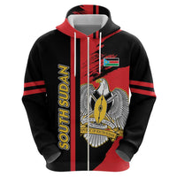 Personalized South Sudan Zip Hoodie Coat Of Arms - Sporty Style