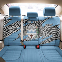 Personalized Botswana Back Car Seat Cover Coat Of Arms With Map - African and Zebra Patterns