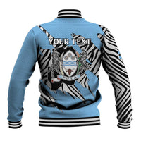 Personalized Botswana Baseball Jacket Coat Of Arms With Map - African and Zebra Patterns