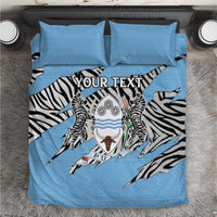 Personalized Botswana Bedding Set Coat Of Arms With Map - African and Zebra Patterns