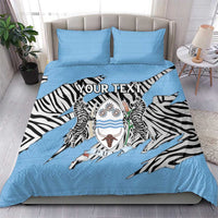 Personalized Botswana Bedding Set Coat Of Arms With Map - African and Zebra Patterns