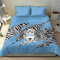 Personalized Botswana Bedding Set Coat Of Arms With Map - African and Zebra Patterns