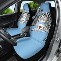 Personalized Botswana Car Seat Cover Coat Of Arms With Map - African and Zebra Patterns