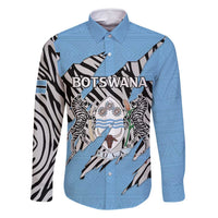Personalized Botswana Family Matching Long Sleeve Bodycon Dress and Hawaiian Shirt Coat Of Arms With Map - African and Zebra Patterns