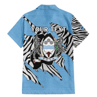 Personalized Botswana Family Matching Mermaid Dress and Hawaiian Shirt Coat Of Arms With Map - African and Zebra Patterns