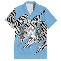 Personalized Botswana Family Matching Summer Maxi Dress and Hawaiian Shirt Coat Of Arms With Map - African and Zebra Patterns