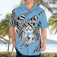 Personalized Botswana Hawaiian Shirt Coat Of Arms With Map - African and Zebra Patterns