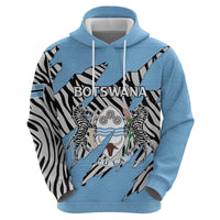 Personalized Botswana Hoodie Coat Of Arms With Map - African and Zebra Patterns