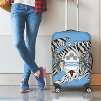Personalized Botswana Luggage Cover Coat Of Arms With Map - African and Zebra Patterns