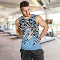 Personalized Botswana Men Tank Top Coat Of Arms With Map - African and Zebra Patterns