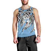 Personalized Botswana Men Tank Top Coat Of Arms With Map - African and Zebra Patterns