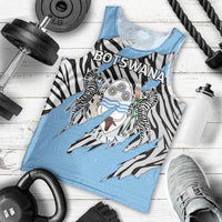 Personalized Botswana Men Tank Top Coat Of Arms With Map - African and Zebra Patterns