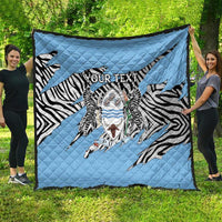 Personalized Botswana Quilt Coat Of Arms With Map - African and Zebra Patterns