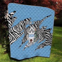 Personalized Botswana Quilt Coat Of Arms With Map - African and Zebra Patterns