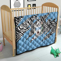 Personalized Botswana Quilt Coat Of Arms With Map - African and Zebra Patterns