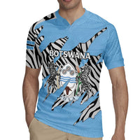 Personalized Botswana Rugby Jersey Coat Of Arms With Map - African and Zebra Patterns