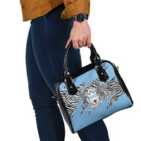 Personalized Botswana Shoulder Handbag Coat Of Arms With Map - African and Zebra Patterns