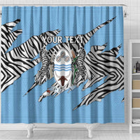 Personalized Botswana Shower Curtain Coat Of Arms With Map - African and Zebra Patterns