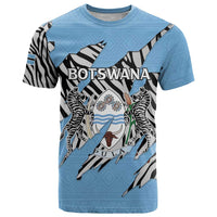Personalized Botswana T Shirt Coat Of Arms With Map - African and Zebra Patterns