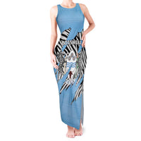 Personalized Botswana Tank Maxi Dress Coat Of Arms With Map - African and Zebra Patterns