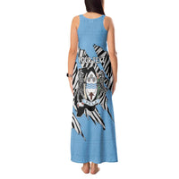 Personalized Botswana Tank Maxi Dress Coat Of Arms With Map - African and Zebra Patterns