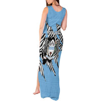 Personalized Botswana Tank Maxi Dress Coat Of Arms With Map - African and Zebra Patterns