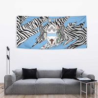 Personalized Botswana Tapestry Coat Of Arms With Map - African and Zebra Patterns