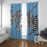 Personalized Botswana Window Curtain Coat Of Arms With Map - African and Zebra Patterns