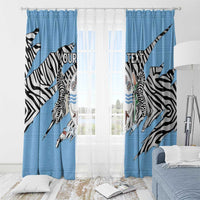 Personalized Botswana Window Curtain Coat Of Arms With Map - African and Zebra Patterns