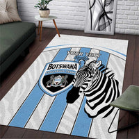 Custom Botswana Football Area Rug Come On Zebras