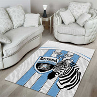 Custom Botswana Football Area Rug Come On Zebras